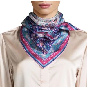 Liberty of London Imran 90 x 90 Silk Twill Scarf in Cream